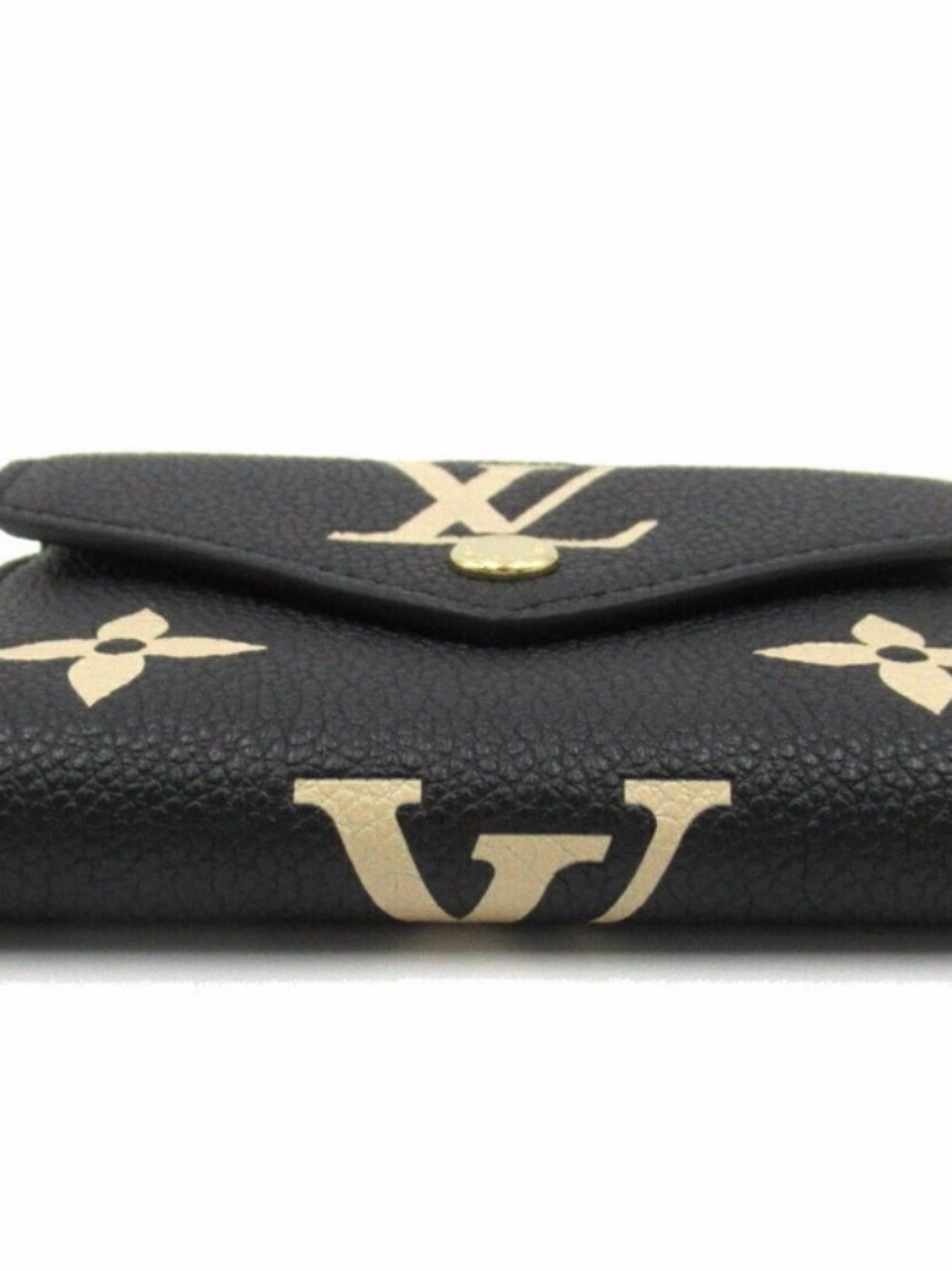 Black & Cream Monogram Compact Wallet